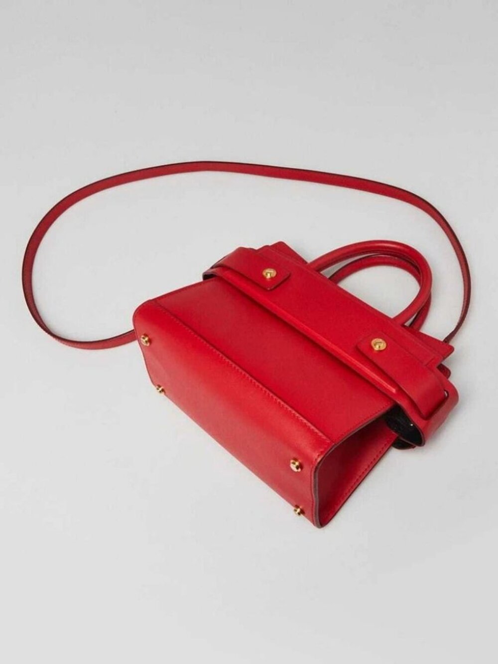 Givenchy Red Smooth Calfskin Leather Mini Horizon Tote Bag - Picture 3 of 11